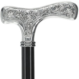 Italian Import: Silver 925r Embossed Fritz Handle Cane Alpaca Silver Walking Sticks - Tophatter Daily Deals