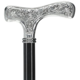 Italian Import: Silver 925r Embossed Fritz Handle Cane Alpaca Silver Walking Sticks - Tophatter Daily Deals
