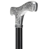 Italian Import: Silver 925r Embossed Fritz Handle Cane Alpaca Silver Walking Sticks - Tophatter Daily Deals