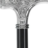 Italian Import: Silver 925r Embossed Fritz Handle Cane Alpaca Silver Walking Sticks - Tophatter Daily Deals