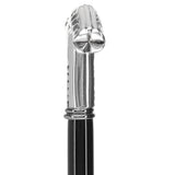 Italian Luxury: Fritz Leaves Handle Cane, In 925r Silver Alpaca Silver Walking Sticks - Tophatter Daily Deals