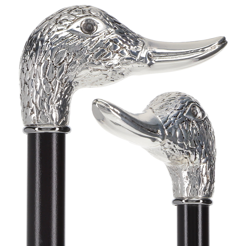 Italian Luxury Silver 925 Duck Walking Stick: Elegant Design Alpaca Silver Walking Sticks - Tophatter Daily Deals
