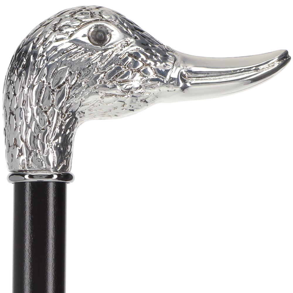 Italian Luxury Silver 925 Duck Walking Stick: Elegant Design Alpaca Silver Walking Sticks - Tophatter Daily Deals