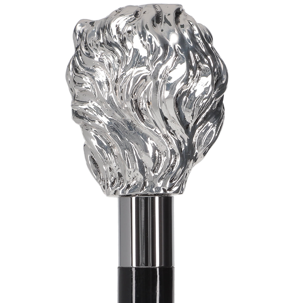 Italian Luxury: Majestic Lion Head Walking Stick, 925r Silver Lion Walking Canes - Tophatter Daily Deals