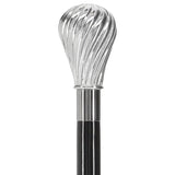 Italian Luxury: Spiral Bulb Knob Stick, Crafted in 925r Silver Alpaca Silver Walking Sticks - Tophatter Daily Deals