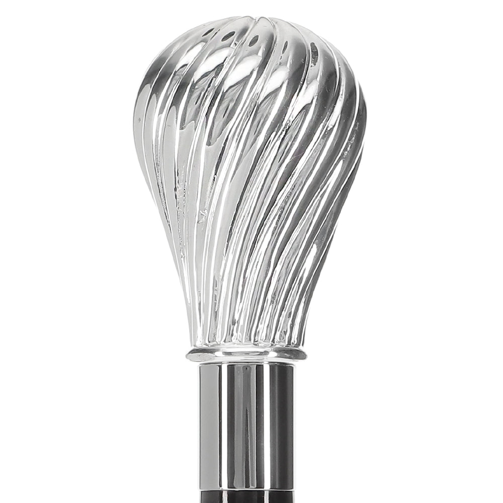 Italian Luxury: Spiral Bulb Knob Stick, Crafted in 925r Silver Alpaca Silver Walking Sticks - Tophatter Daily Deals