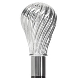 Italian Luxury: Spiral Bulb Knob Stick, Crafted in 925r Silver Alpaca Silver Walking Sticks - Tophatter Daily Deals
