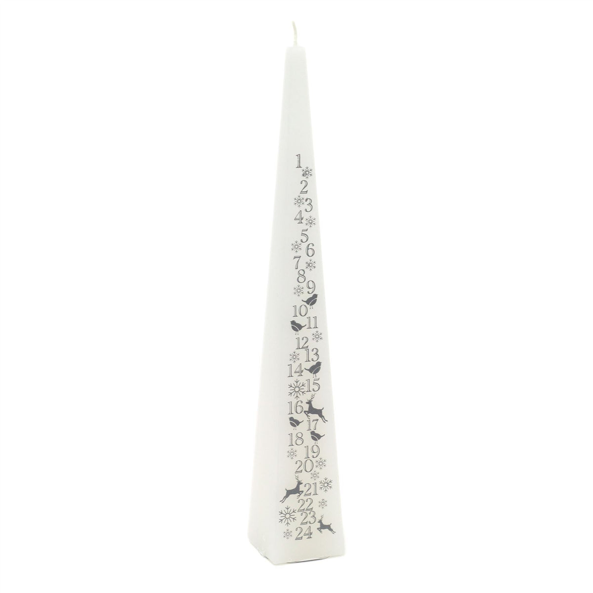 Large Traditional Countdown To Christmas Pyramid Advent Candle | Christmas White & Silver Advent Candle With Numbers | Advent Christmas Candle Festive Candle Advent Candle - Tophatter Daily Deals