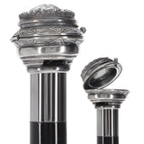 Italian Luxury: Pillbox Knob Stick, Swarovski Crystals, 925r Silver Rhinestones Walking Cane - Tophatter Daily Deals