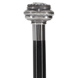 Italian Luxury: Pillbox Knob Stick, Swarovski Crystals, 925r Silver Rhinestones Walking Cane - Tophatter Daily Deals