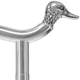 Scratch and Dent Silver 925r Duck Head Fritz Handle Walking Cane with Black Beechwood Shaft and Collar V2128 Bird Walking Canes - Tophatter Daily Deals