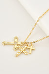 Inlaid Zircon Cross Pendant 925 Sterling Silver Necklace Necklaces - Tophatter Daily Deals