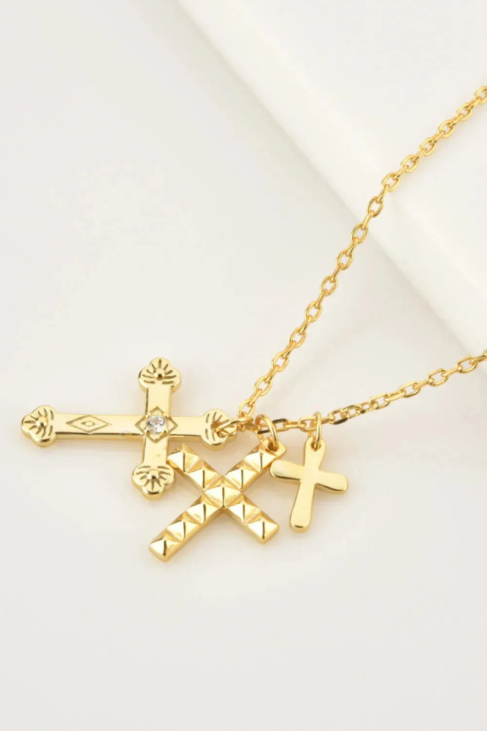 Inlaid Zircon Cross Pendant 925 Sterling Silver Necklace Necklaces - Tophatter Daily Deals