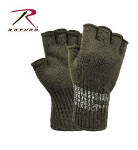Rothco Fingerless Wool Gloves OLIVE - Tophatter Daily Deals