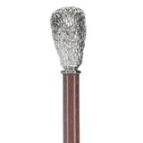 Silver 925r Hawk Head Walking Cane with Stained Beechwood Shaft and Collar Bird Walking Canes - Tophatter Daily Deals