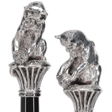 Italian Luxury: Cat with Yarn Stick, Crafted in 925r Silver Cat Walking Canes - Tophatter Daily Deals