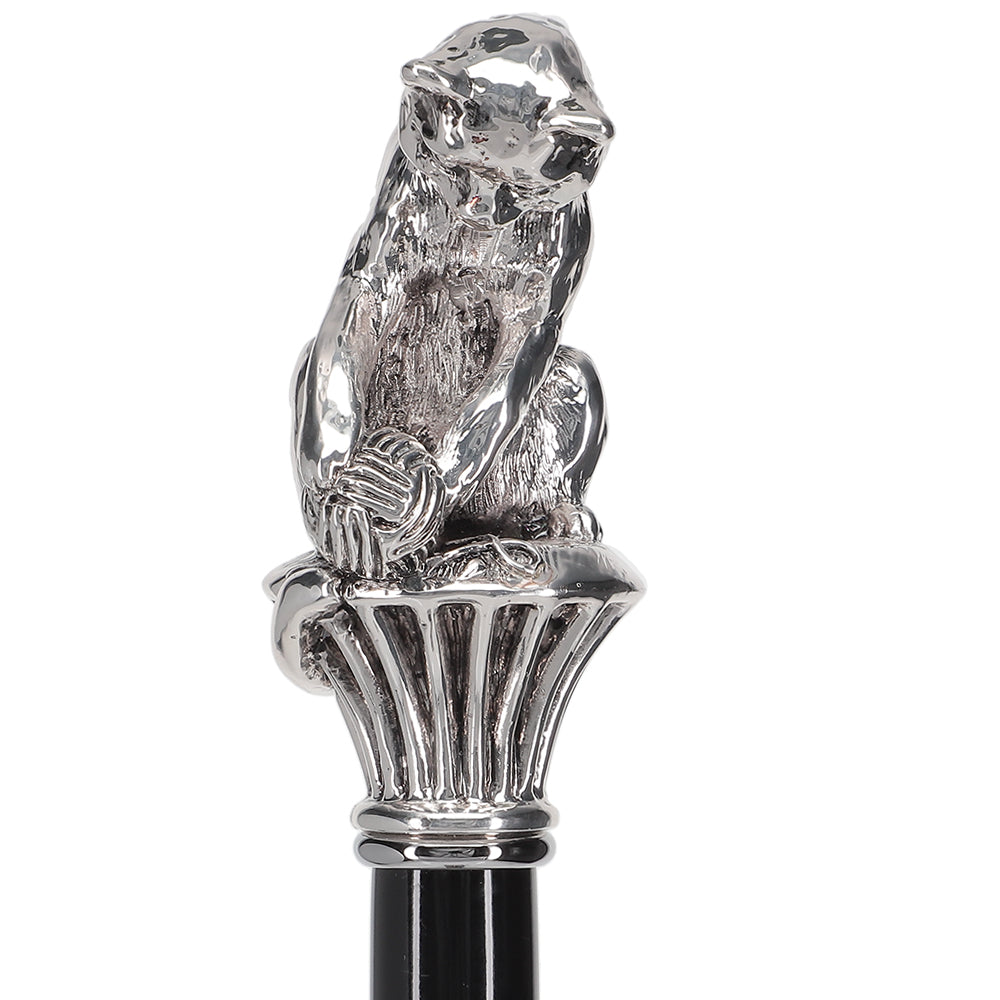 Italian Luxury: Cat with Yarn Stick, Crafted in 925r Silver Cat Walking Canes - Tophatter Daily Deals