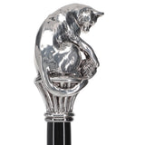 Italian Luxury: Cat with Yarn Stick, Crafted in 925r Silver Cat Walking Canes - Tophatter Daily Deals