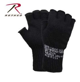 Rothco Fingerless Wool Gloves BLACK - Tophatter Daily Deals