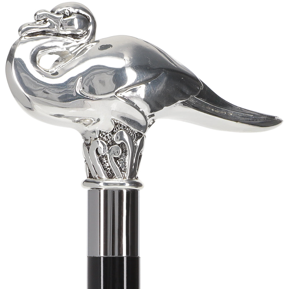 Italian Import 925r Silver Swan Stick - Agatha Christie's Poirot Alpaca Silver Walking Sticks - Tophatter Daily Deals