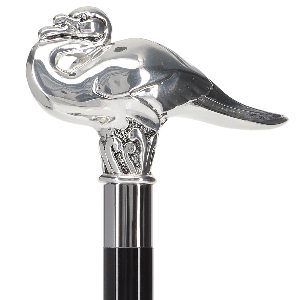 Italian Import 925r Silver Swan Stick - Agatha Christie's Poirot Alpaca Silver Walking Sticks - Tophatter Daily Deals