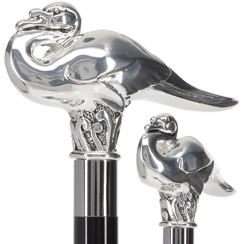 Italian Import 925r Silver Swan Stick - Agatha Christie's Poirot Alpaca Silver Walking Sticks - Tophatter Daily Deals
