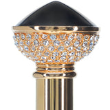 Black and Swarovski Crystal Encrusted Half Knob Walking Stick with Black Beechwood Shaft and Collar Rhinestones Walking Cane - Tophatter Daily Deals