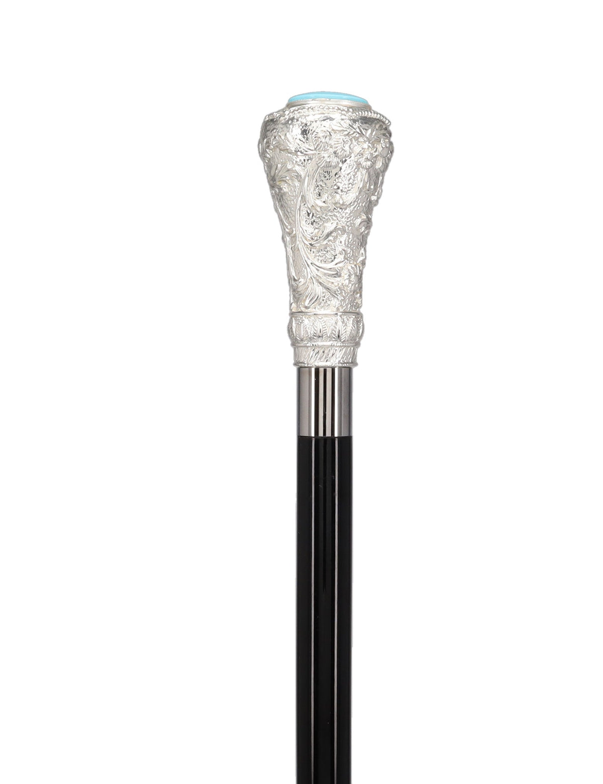 Italian Luxury: 925r Silver Knob Cane, Beechwood Shaft, Pillbox Alpaca Silver Walking Sticks - Tophatter Daily Deals