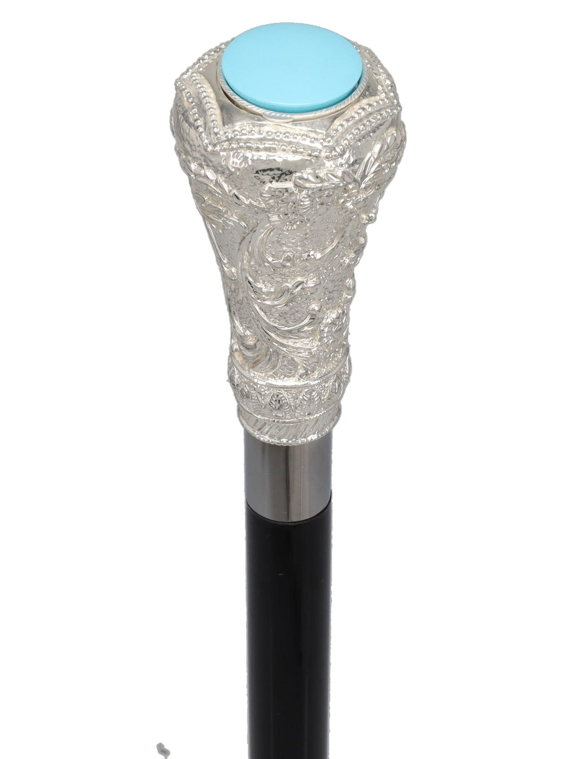 Italian Luxury: 925r Silver Knob Cane, Beechwood Shaft, Pillbox Alpaca Silver Walking Sticks - Tophatter Daily Deals