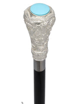 Italian Luxury: 925r Silver Knob Cane, Beechwood Shaft, Pillbox Alpaca Silver Walking Sticks - Tophatter Daily Deals
