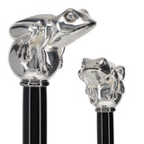 Italian Luxury Silver 925 Frog Walking Stick: Elegant Design Frog Walking Canes - Tophatter Daily Deals