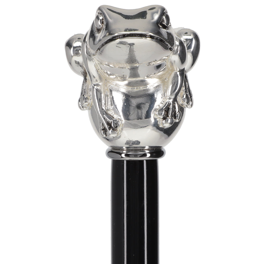 Italian Luxury Silver 925 Frog Walking Stick: Elegant Design Frog Walking Canes - Tophatter Daily Deals