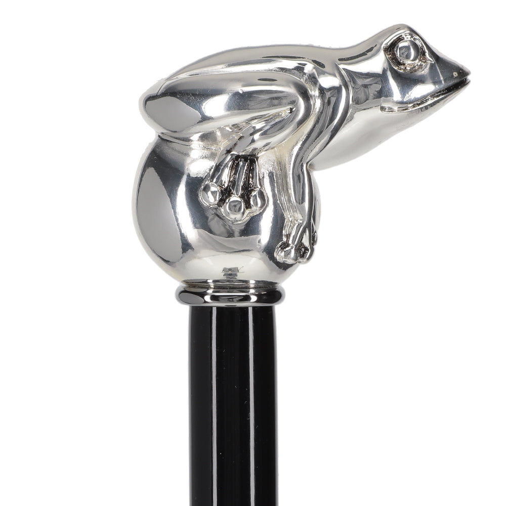 Italian Luxury Silver 925 Frog Walking Stick: Elegant Design Frog Walking Canes - Tophatter Daily Deals