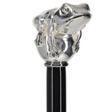 Italian Luxury Silver 925 Frog Walking Stick: Elegant Design Frog Walking Canes - Tophatter Daily Deals