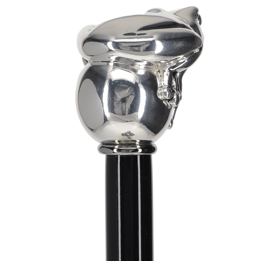 Italian Luxury Silver 925 Frog Walking Stick: Elegant Design Frog Walking Canes - Tophatter Daily Deals