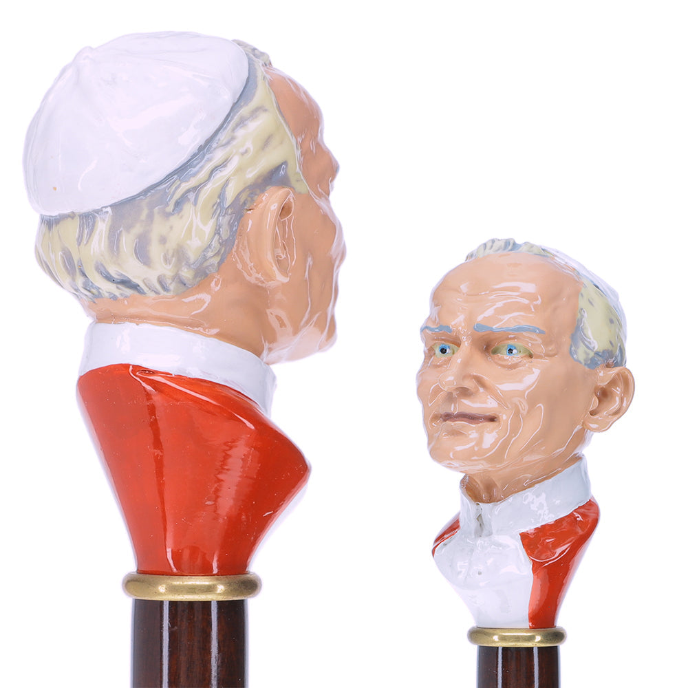Pope Giovanni Knob Walking Stick with Stained Beechwood Shaft Skull Walking Canes Dragon Walking Canes - Tophatter Daily Deals