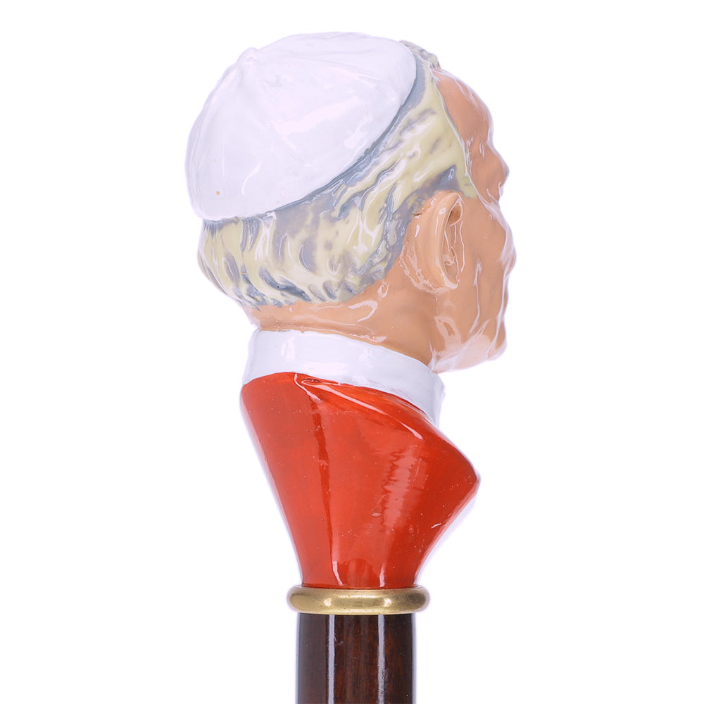 Pope Giovanni Knob Walking Stick with Stained Beechwood Shaft Skull Walking Canes Dragon Walking Canes - Tophatter Daily Deals