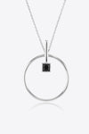 Black Zircon 925 Sterling Silver Necklace Silver One Size Necklaces - Tophatter Daily Deals