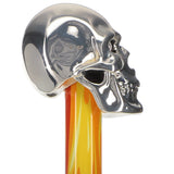 Silver 925r Skull Walking Stick With Swarovski Crystal Eyes Flame Shaft Skull Walking Canes Dragon Walking Canes - Tophatter Daily Deals