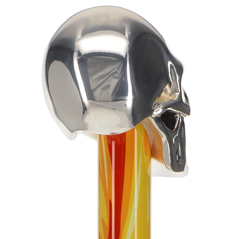 Silver 925r Skull Walking Stick With Swarovski Crystal Eyes Flame Shaft Skull Walking Canes Dragon Walking Canes - Tophatter Daily Deals
