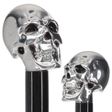 Italian Import: 925r Silver Skull Luxury Walking Stick Alpaca Silver Walking Sticks - Tophatter Daily Deals