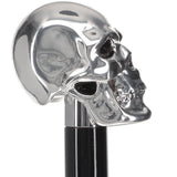 Italian Import: 925r Silver Skull Luxury Walking Stick Alpaca Silver Walking Sticks - Tophatter Daily Deals