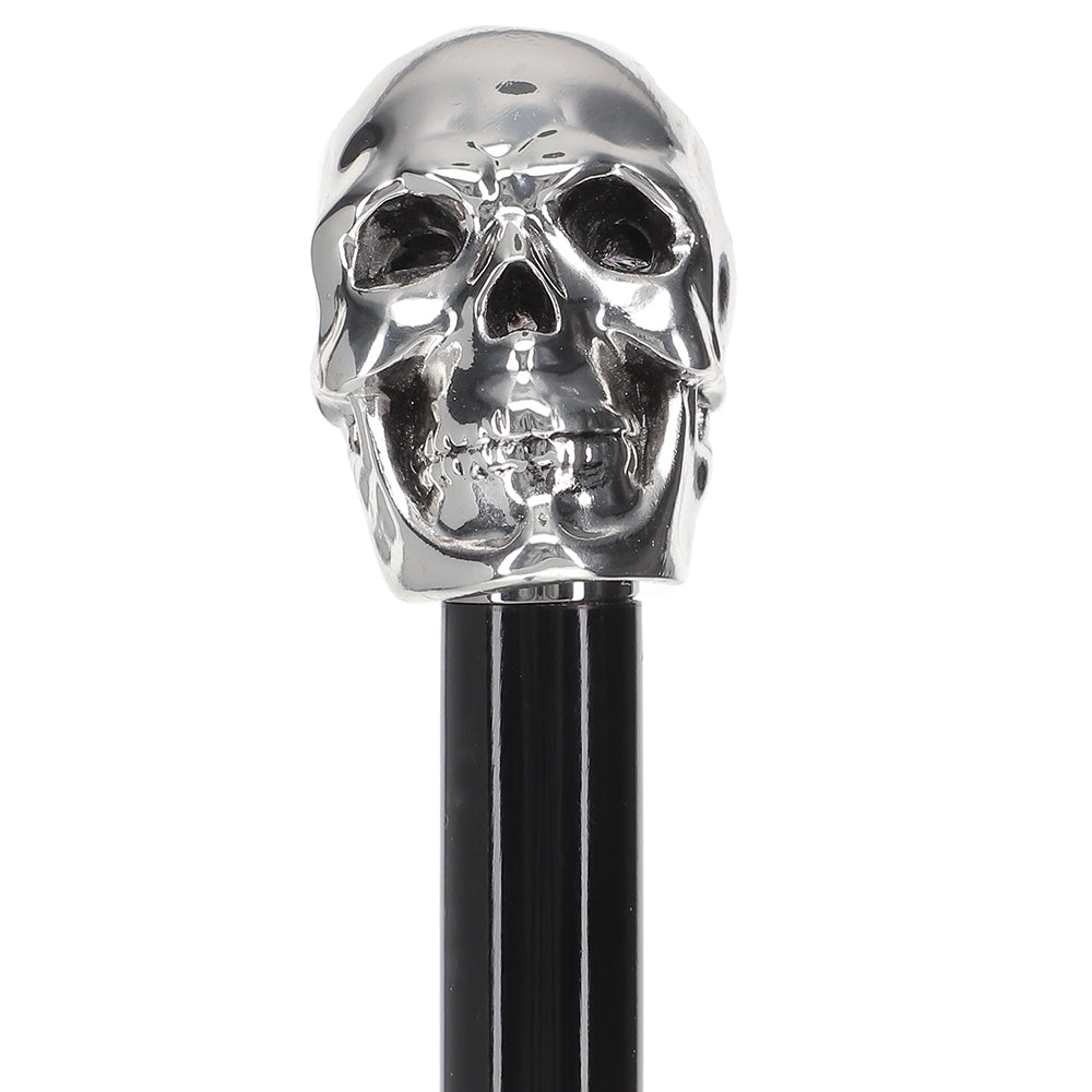 Italian Import: 925r Silver Skull Luxury Walking Stick Alpaca Silver Walking Sticks - Tophatter Daily Deals