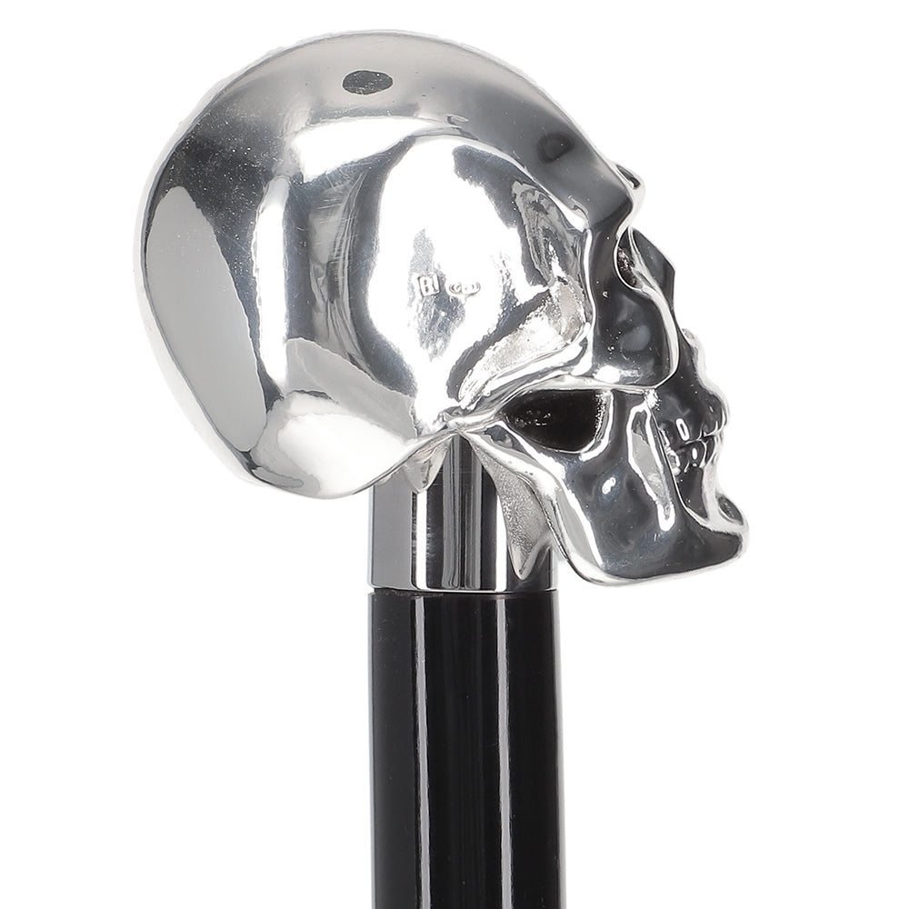 Italian Import: 925r Silver Skull Luxury Walking Stick Alpaca Silver Walking Sticks - Tophatter Daily Deals