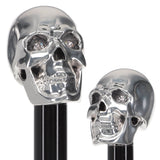 Italian Luxury: Skull Walking Stick, Swarovski Eyes, 925r Silver Alpaca Silver Walking Sticks - Tophatter Daily Deals