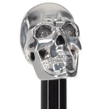 Italian Luxury: Skull Walking Stick, Swarovski Eyes, 925r Silver Alpaca Silver Walking Sticks - Tophatter Daily Deals