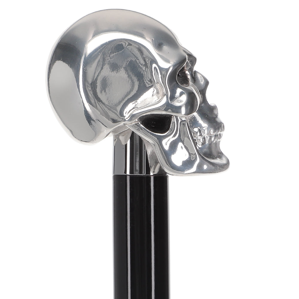 Italian Luxury: Skull Walking Stick, Swarovski Eyes, 925r Silver Alpaca Silver Walking Sticks - Tophatter Daily Deals