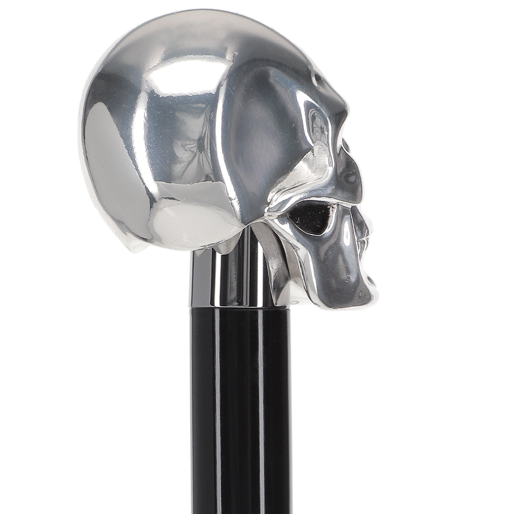 Italian Luxury: Skull Walking Stick, Swarovski Eyes, 925r Silver Alpaca Silver Walking Sticks - Tophatter Daily Deals
