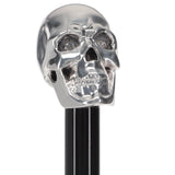 Italian Luxury: Skull Walking Stick, Swarovski Eyes, 925r Silver Alpaca Silver Walking Sticks - Tophatter Daily Deals