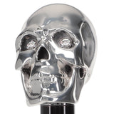 Italian Luxury: Skull Walking Stick, Swarovski Eyes, 925r Silver Alpaca Silver Walking Sticks - Tophatter Daily Deals